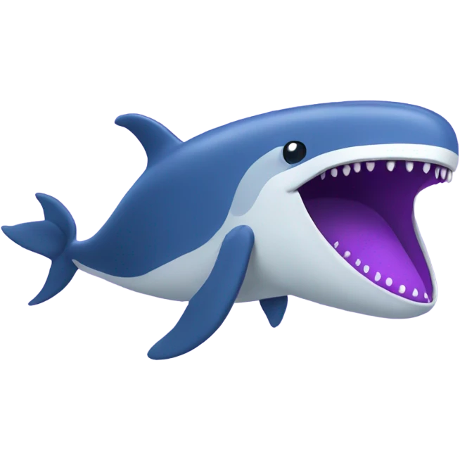 Blue whale purple, open mouth emoji
