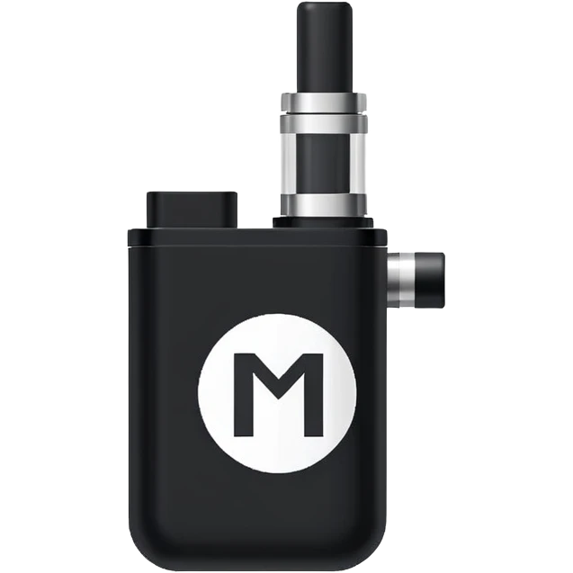 Pixel-art icon, letter [Б], designed as mini vape pod. Square canvas, same style as other letters. Black/metallic, flat vector, white outline. emoji