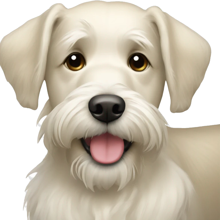 Mini schnauzer next to English cream golden retriever  emoji
