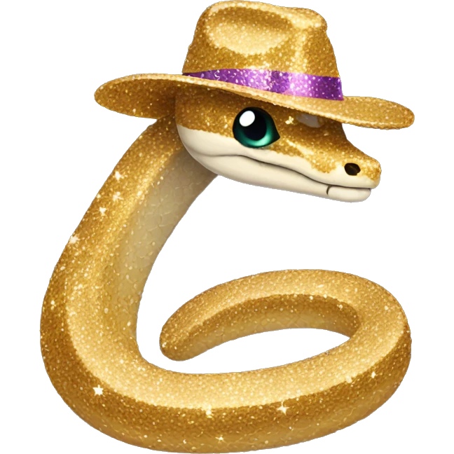 Glittery snake with hat emoji