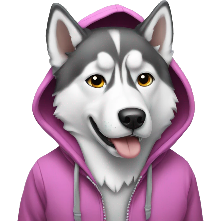Husky wearing a hoodie  emoji