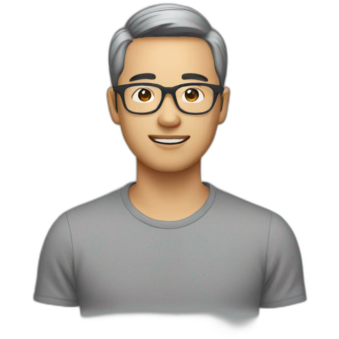Asian men wearing  square grey specs emoji
