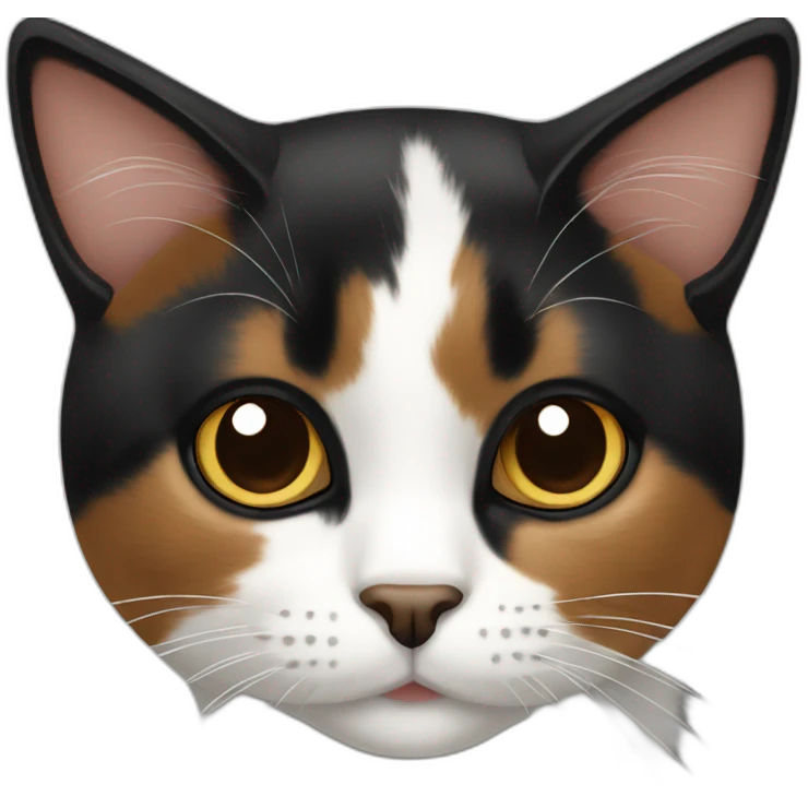 black white brown calico cat emoji