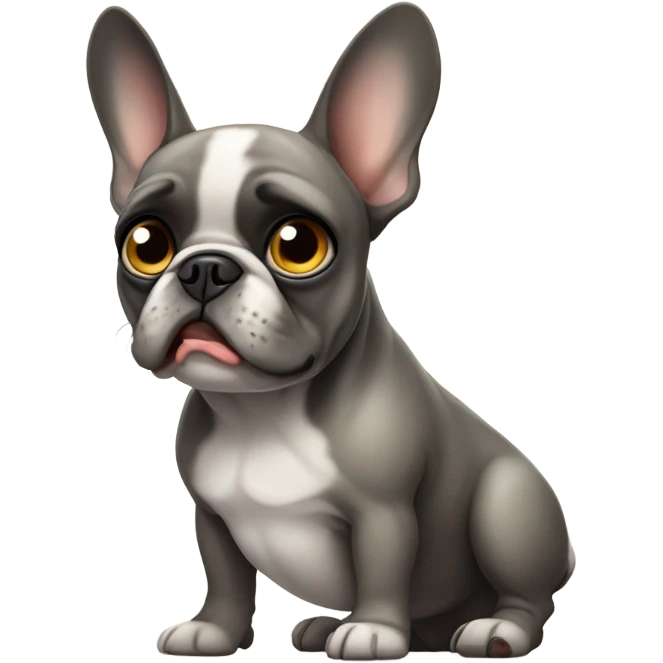 french bulldog experiencing toe curdling fear emoji