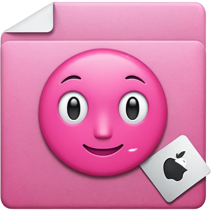 mac os mixed papers skeuomorphic pink emoji