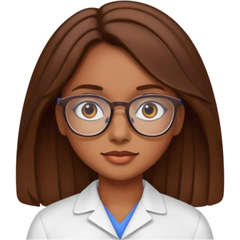 Chica morena con cabello café, lentes de graduación  emoji