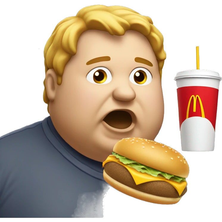 A really fat guy eating macdonalds emoji