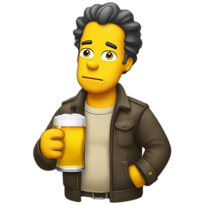 Omer Simpson drinking beer emoji