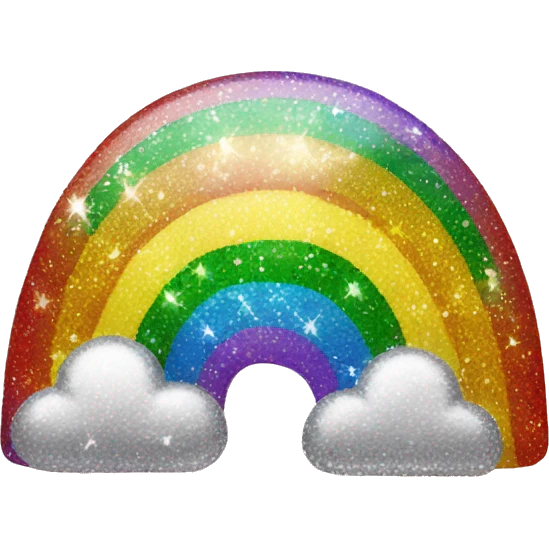 Sparkly rainbow emoji