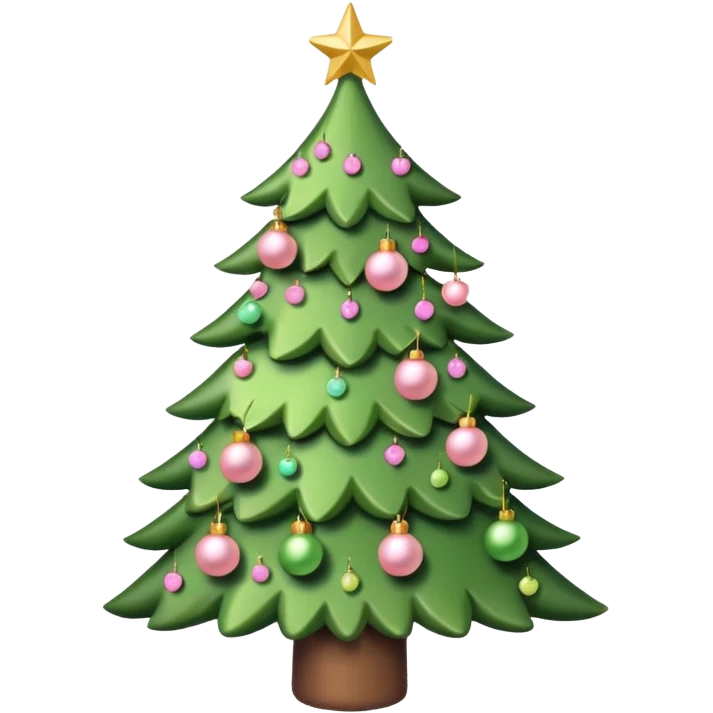 light green and light pink xmas tree emoji