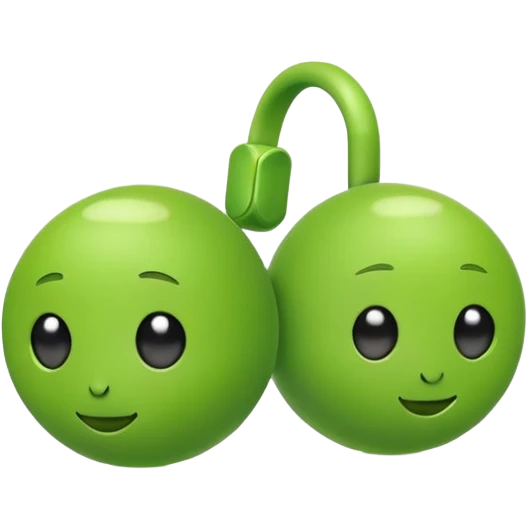 green pea with wireless earbuds emoji