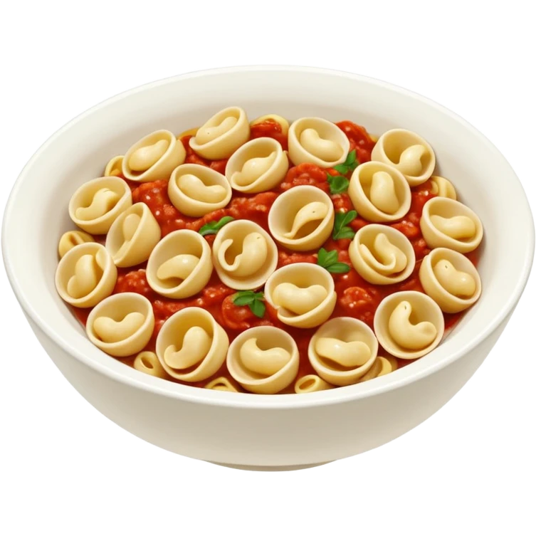 a bowl of orecchiette pasta, realistic, detailed, appetizing emoji