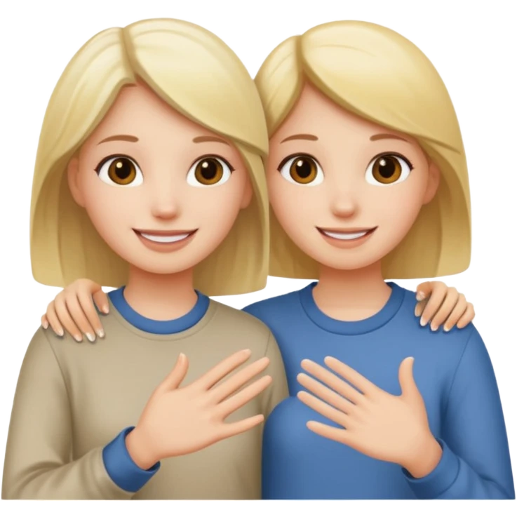 Girls saying bye emoji