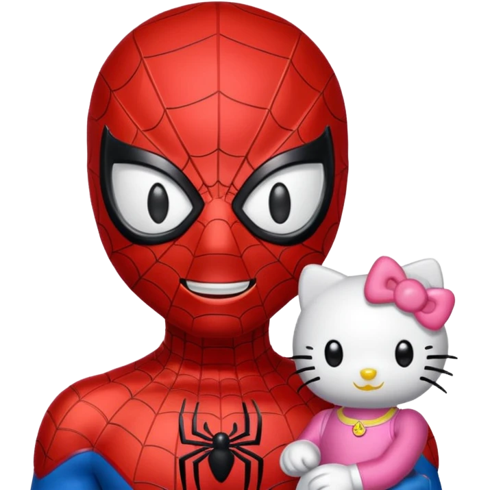 spider man and hello kitty emoji