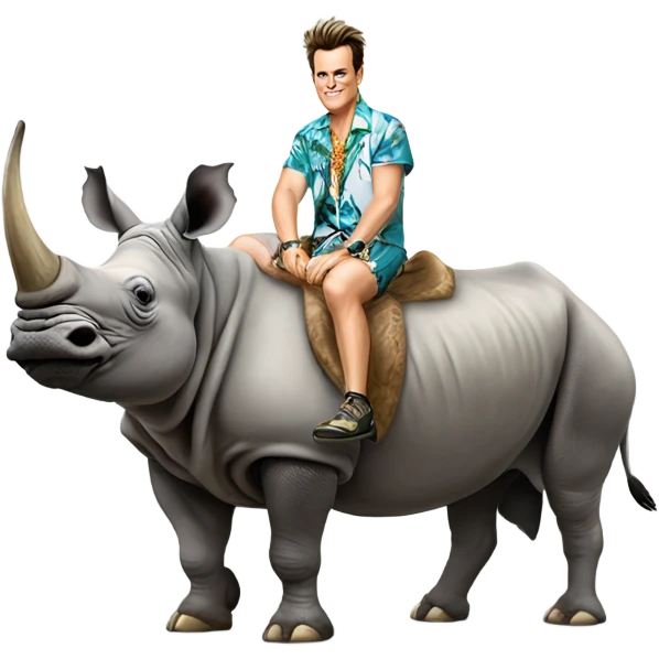 Ace Ventura on a rhino  emoji