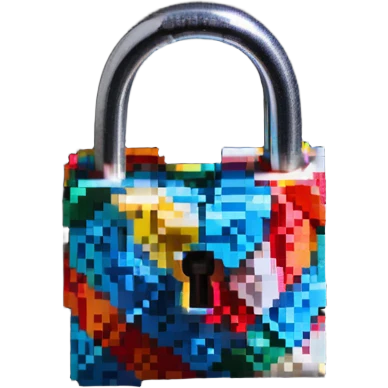 Padlock crafted from paper, origami lock emoji