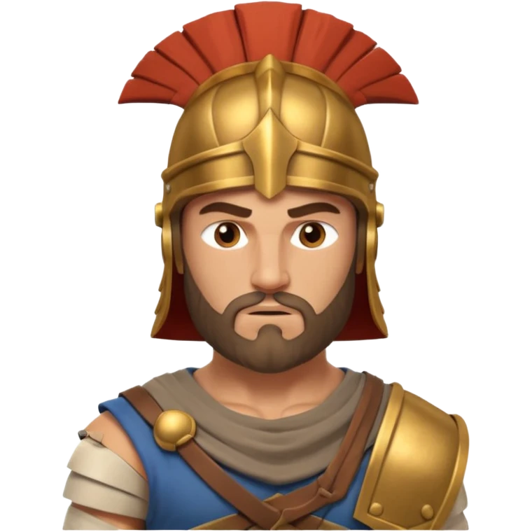 crea a un guerrero griego estoico, muy musculoso 3d, realista emoji