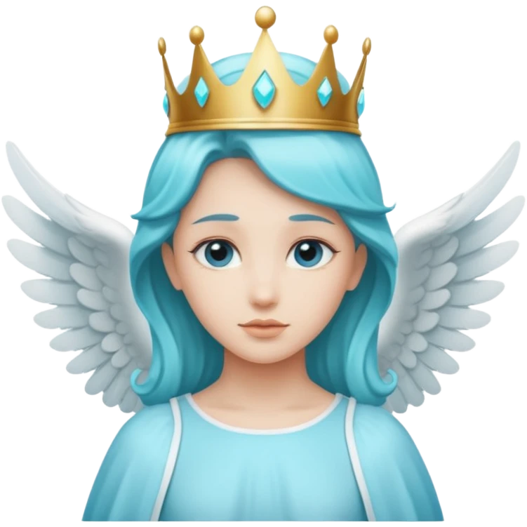 an angel with a cyan crown on his head, 4 wings emoji