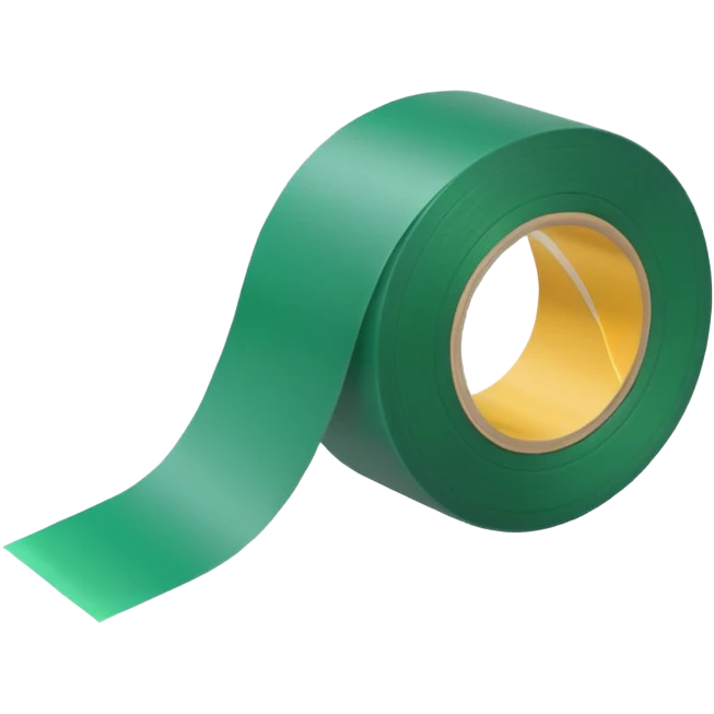 make warm light Green wide tape rolling on the floor emoji