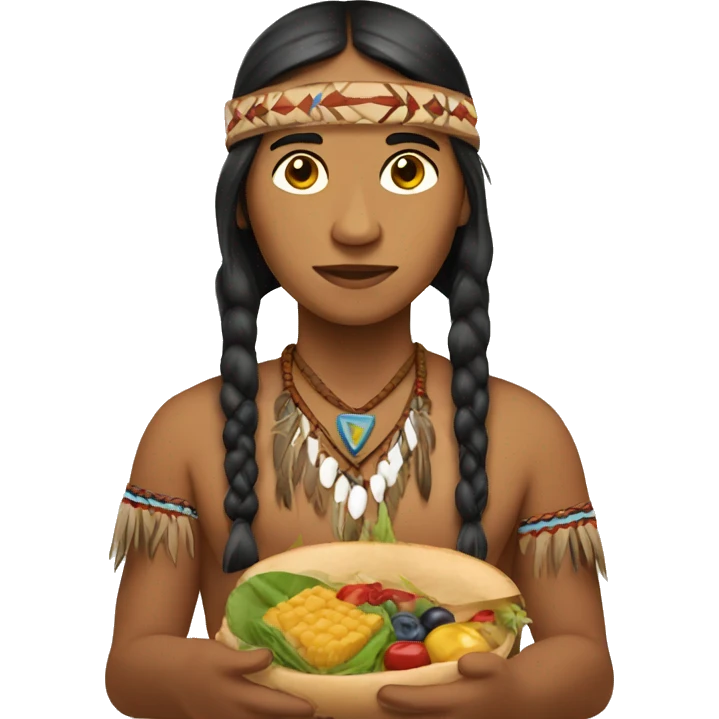native american with food emoji