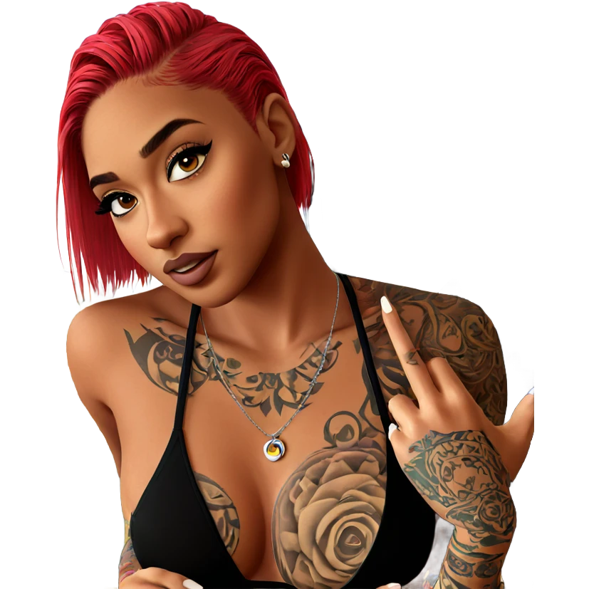 confident girl with tattoos emoji