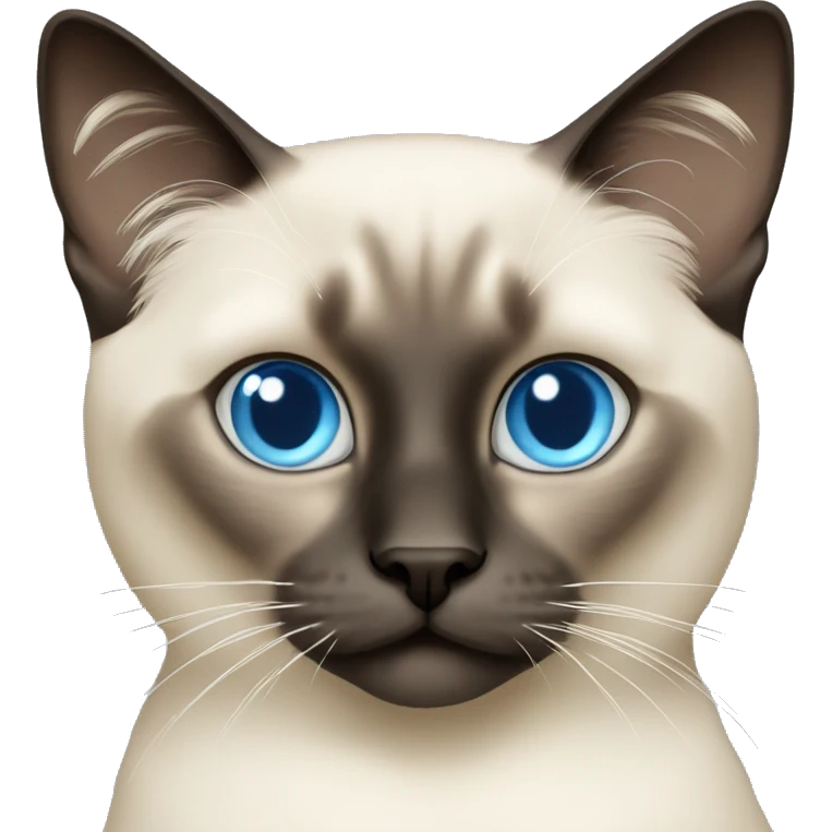 Long hair Siamese cat with light blue eyes emoji
