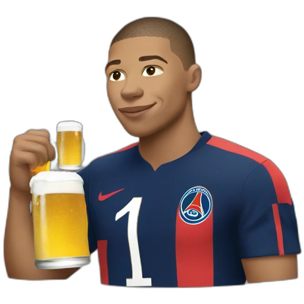kylian mbappe drinking beer emoji