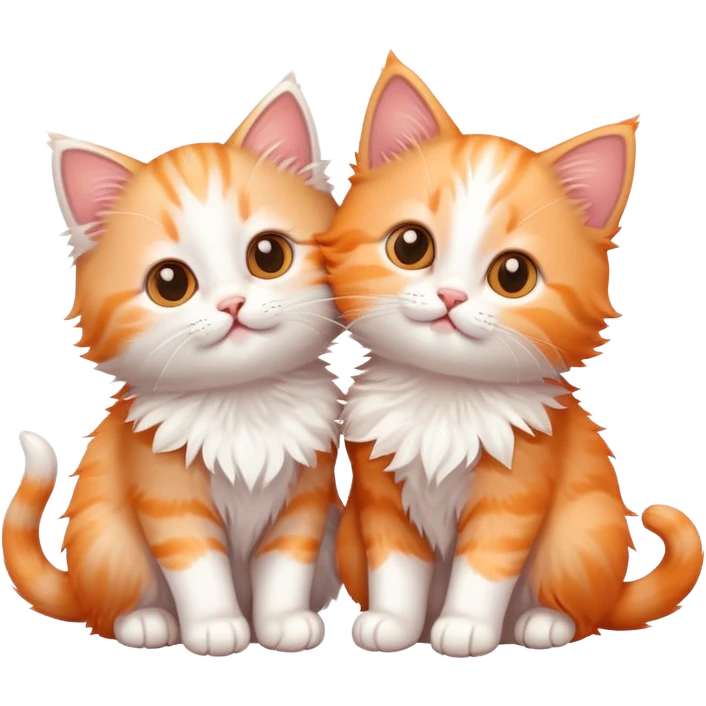 Two kitty best friends super super cute emoji