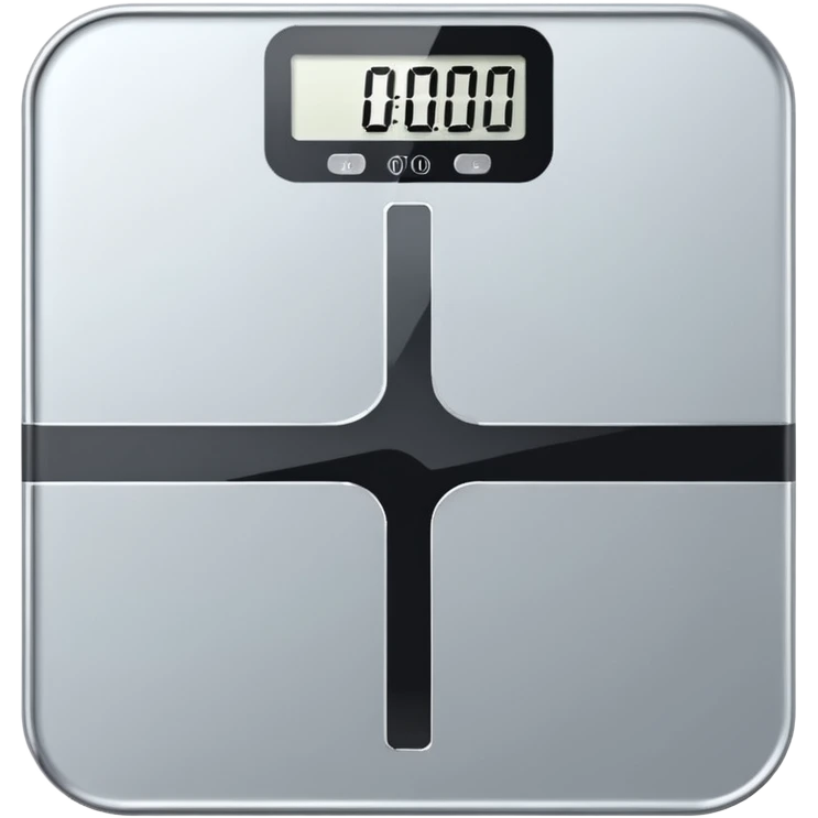 Digital weight scale with 0:00 on it emoji