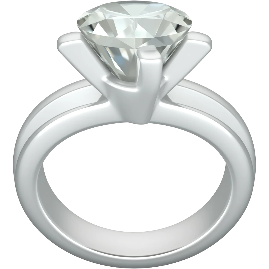 One silver wedding ring with a diamond that looks similar but not the same to this emoji 💍 with a think ring emoji