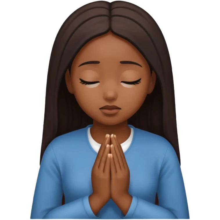 Faça uma menina orando negra  emoji