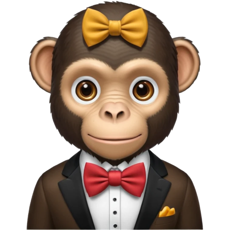 chimpanzee with bow tie emoji