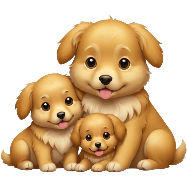 golden dog with its puppies emoji