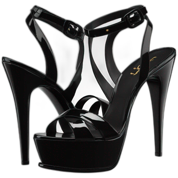 Ysl TRIBUTE PLATFORM SANDAL black PATENT LEATHER emoji