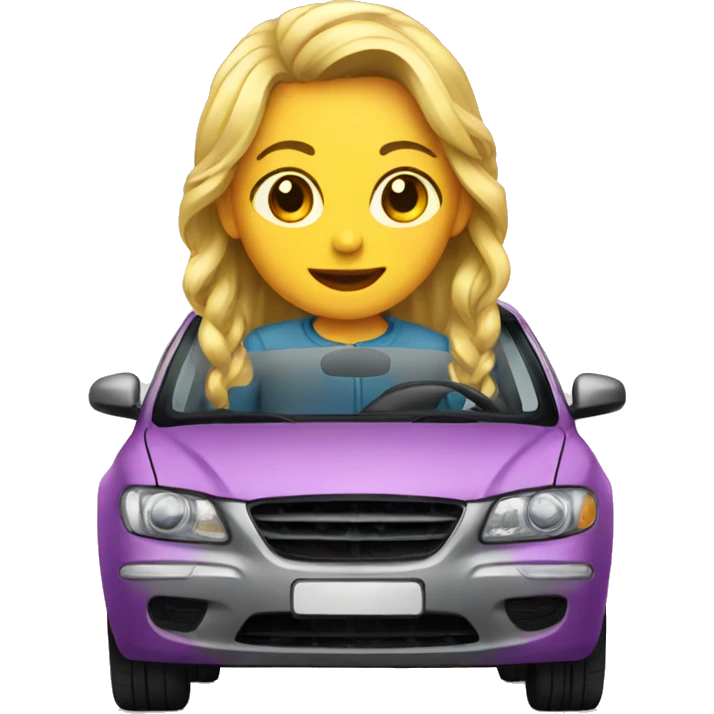 Girls in car emoji