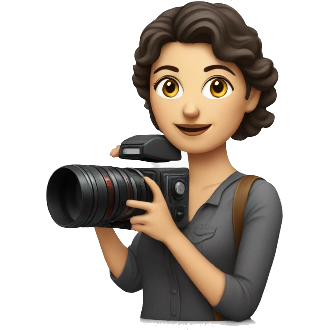 Armenian film director woman holding a cinema camera.  emoji