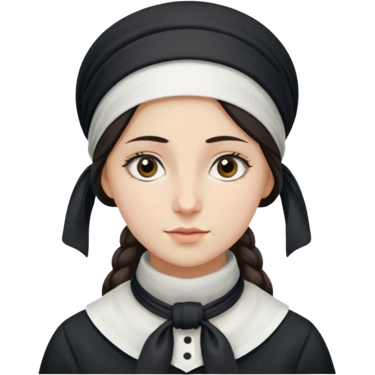 orthodox jewish woman with kerchief tied by neck circa. 1890 make into pretty young emoji