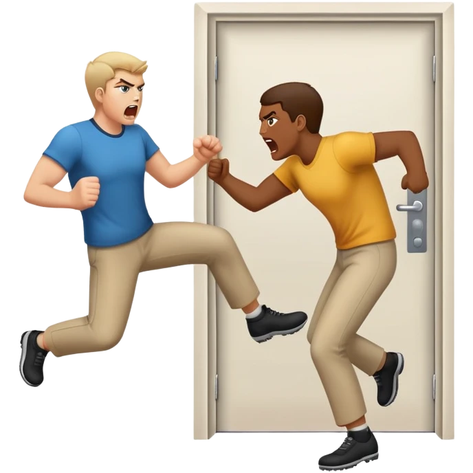 Kicking someone out the door emoji