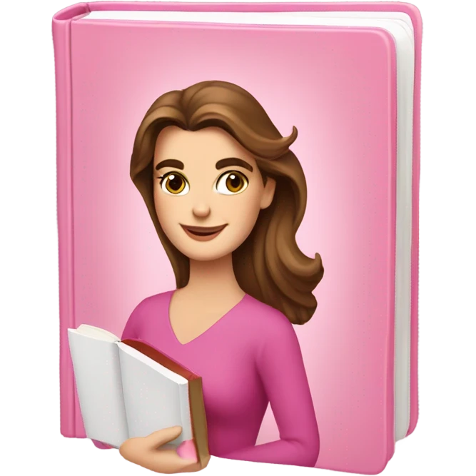brooke shields holding pink book emoji