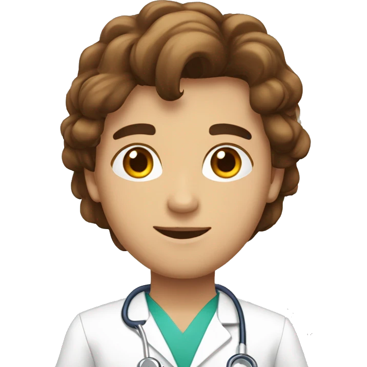 medico blanco joven con pelo marron lacio emoji