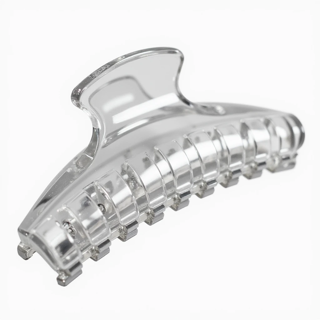 realistic hairclip made of clear acrylic, photorealistic, isolated, no hair, neutral background emoji