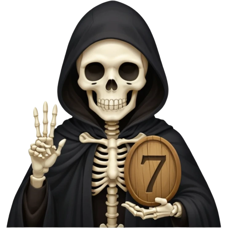 death holding number 7 in his hand emoji