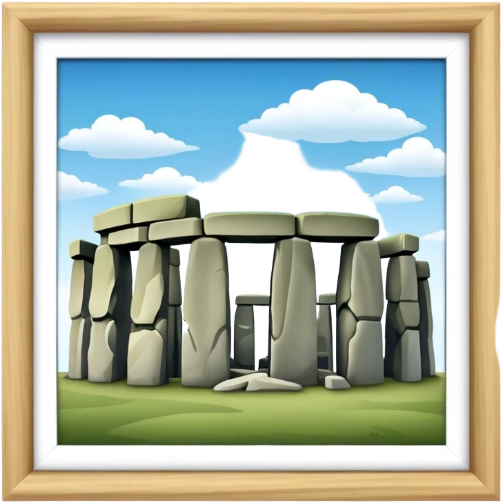 Stonehenge Landmark Emoji – Showing the prehistoric stone circle with a natural sky backdrop. emoji
