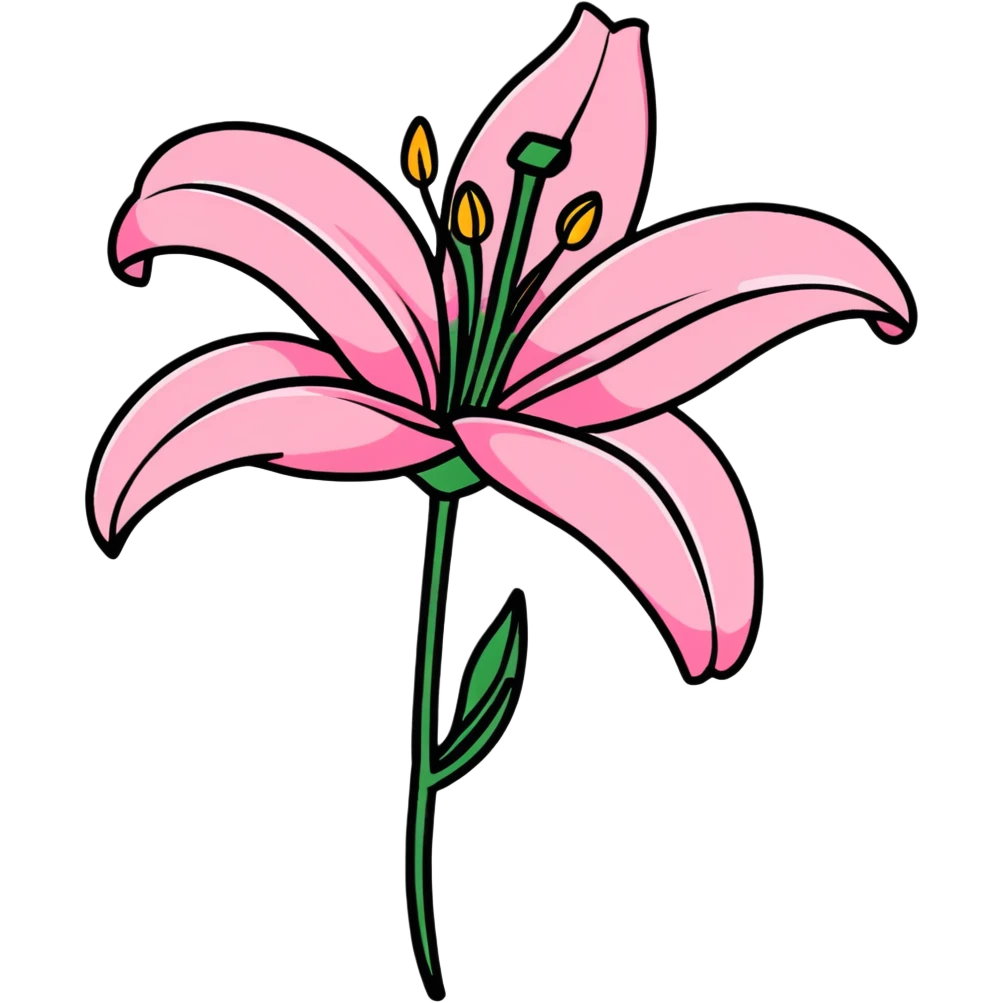 Pink lily flower emoji