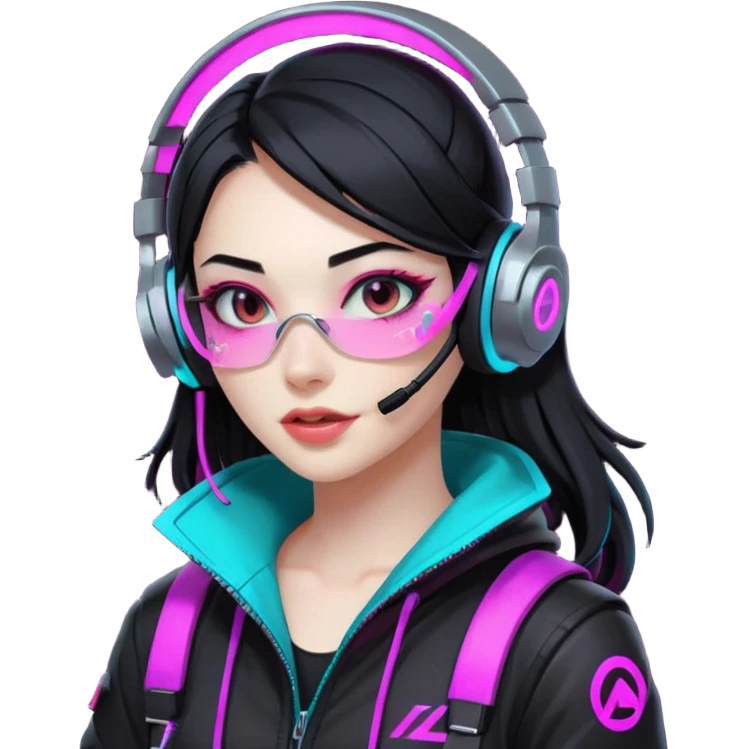 cyberpunk akali girl programmer emoji