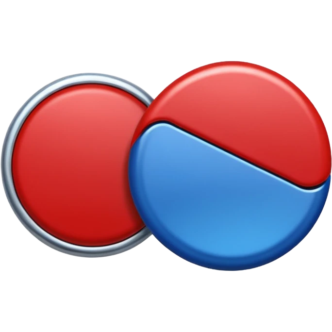 two Magnet Attraction which is in blue and red color emoji