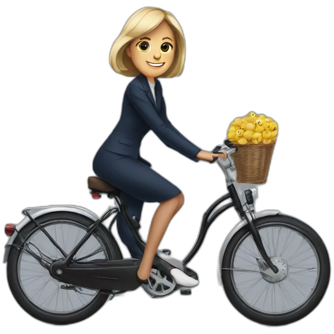 Emmanuelle Macron sur un velo emoji