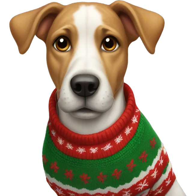 dog in a Christmas sweater emoji