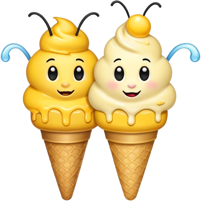 bees with ice cream emoji