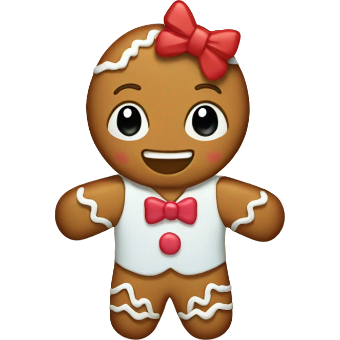 Gingerbread lady with a bow emoji